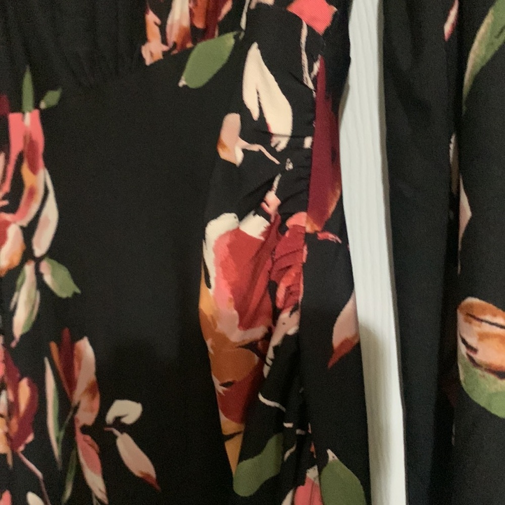 London Times Black Floral Long Sleeve Dress - Picture 3 of 8